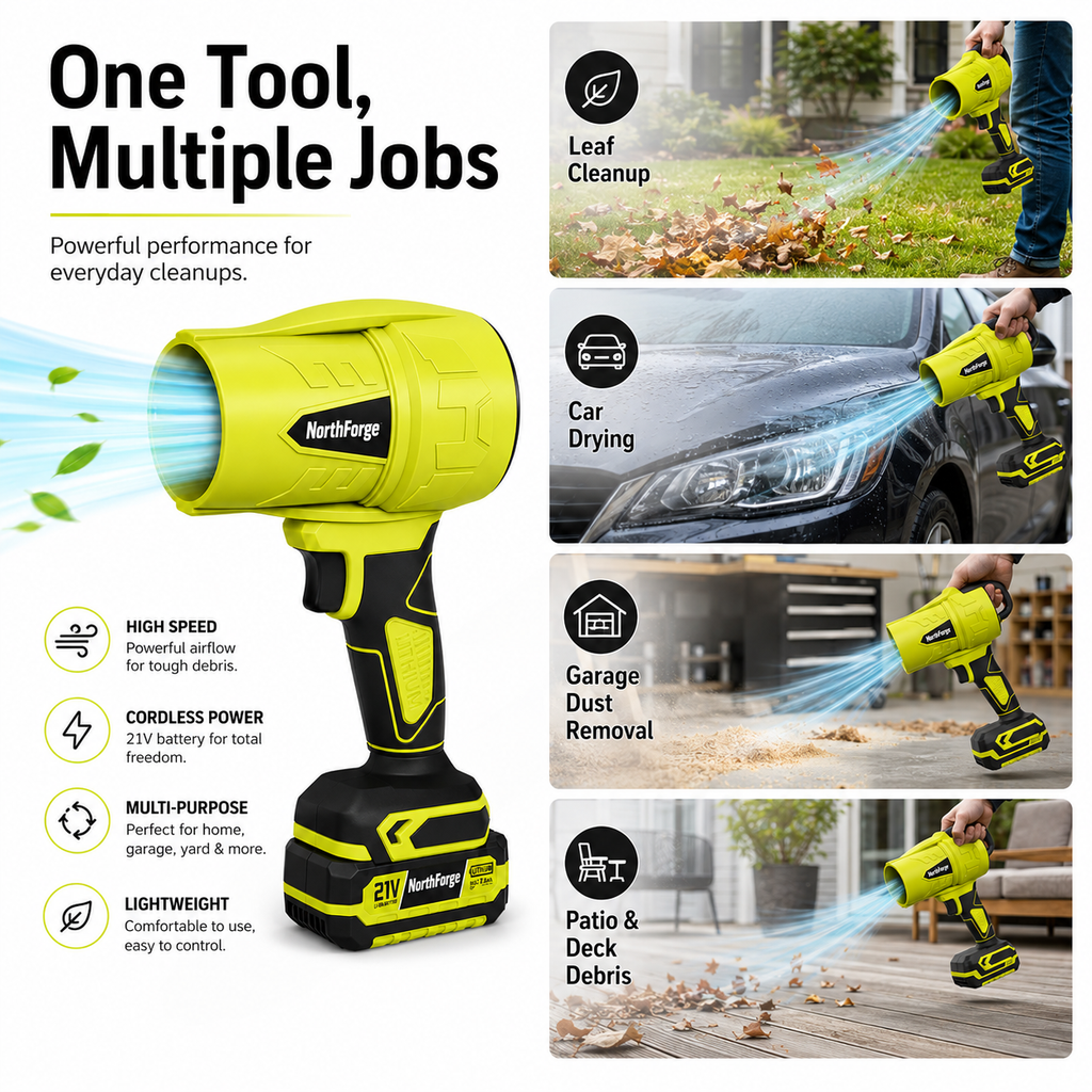 Cordless Turbo Jet Blower for Car, Leaf & Snow Cleaning