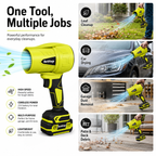 Cordless Turbo Jet Blower for Car, Leaf & Snow Cleaning