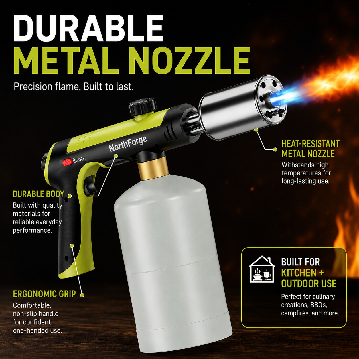 Adjustable Propane Torch with Safety Lock
