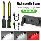 Rechargeable 2400LM Magnetic LED Work Light Bar